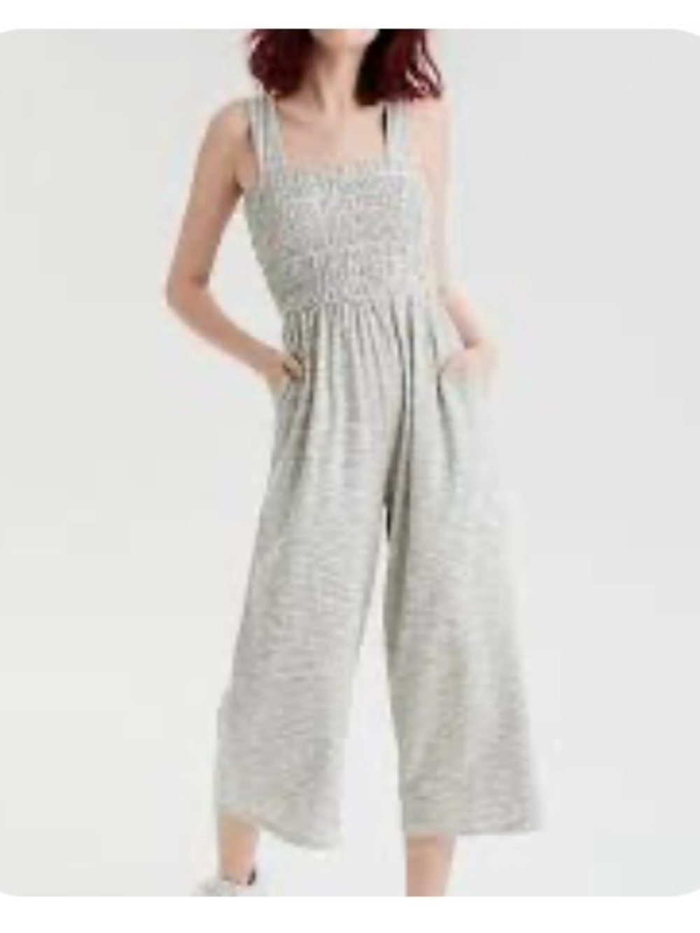 American Eagle Outfitters Striped Jumpsuit in Cream & Black